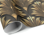 黒と金ゴールドクラスのアールデコパタエレガントーン ラッピングペーパー (ロールコーナー)