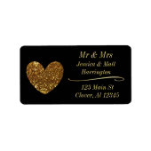 黒と金ゴールドクラス戻り郵送住所 シール (正面)
