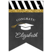 黒と金ゴールドクラス2023写真卒業 バンティングフラッグ (第2の旗)