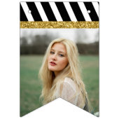 黒と金ゴールドクラス2023写真卒業 バンティングフラッグ (第1の旗)