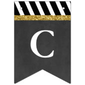 黒と金ゴールドクラス2023写真卒業 バンティングフラッグ (第3の旗)