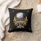 黒と金ゴールドクリスタルボール神秘的なハロウィーン クッション (ブランケット)