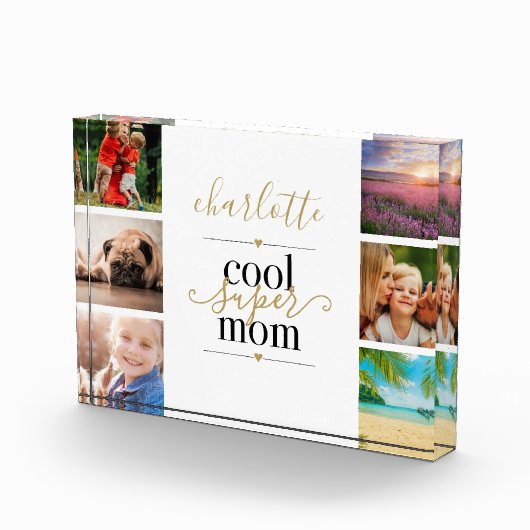 黒と金ゴールドクールすごいマパーソナライズされたー6 フォトブロック (右)