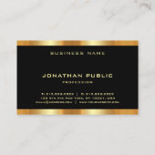 黒と金ゴールドグラマーモノグラモダンムテンプレート 名刺 (裏面)