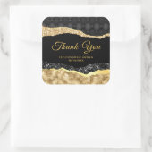 黒と金ゴールドグラムティアーズSweet sixteenありがとう スクエアシール (バッグ)