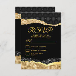 黒と金ゴールドグラムティアーズSweet sixteen 出欠カード