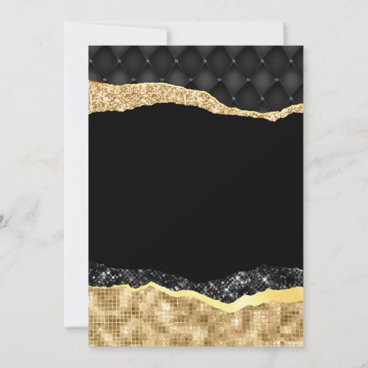 黒と金ゴールドグラムティアーズSweet sixteen 招待状 (裏面)
