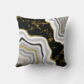 黒と金ゴールドグリッタージョードマーブル クッション (裏面)