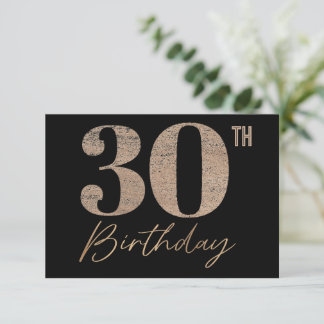 黒と金ゴールドグリッター数字30歳の誕生日 サンキューカード