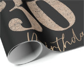 黒と金ゴールドグリッター数字30歳の誕生日 ラッピングペーパー (ロールコーナー)