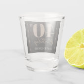 黒と金ゴールドグリッター数字40歳の誕生日 ショットグラス (裏面)