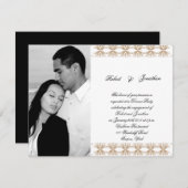 黒と金ゴールドゲイの結婚婚約 招待状 (正面/裏面)