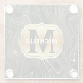 黒と金ゴールドゲードストラタ質感 ガラスコースター (裏面)