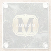 黒と金ゴールドゲードストラタ質感 ガラスコースター (裏面)