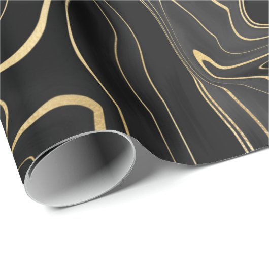 黒と金ゴールドゲードストラタ質感 ラッピングペーパー (ロールコーナー)