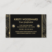 黒と金ゴールドゲードストラタ質感 名刺 (裏面)