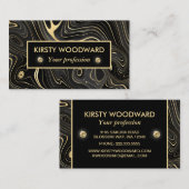 黒と金ゴールドゲードストラタ質感 名刺 (正面/裏面)