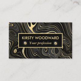 黒と金ゴールドゲードストラタ質感 名刺