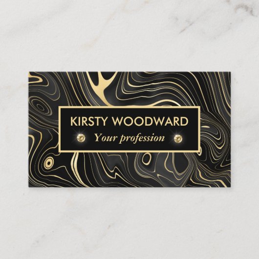 黒と金ゴールドゲードストラタ質感 名刺 (正面)