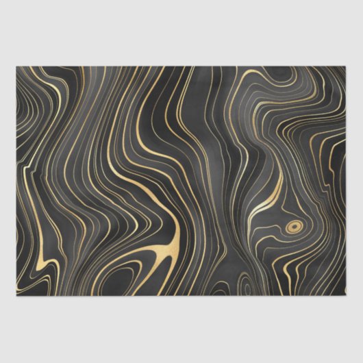 黒と金ゴールドゲードストラタ質感 薄葉紙 (正面)