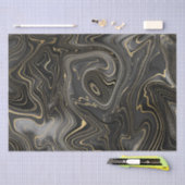 黒と金ゴールドゲードストラタ質感 薄葉紙 (クラフト)