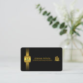 黒と金ゴールドコイン水平CPA会計士 名刺 (スタンド正面)