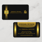 黒と金ゴールドコイン水平CPA会計士 名刺 (正面/裏面)