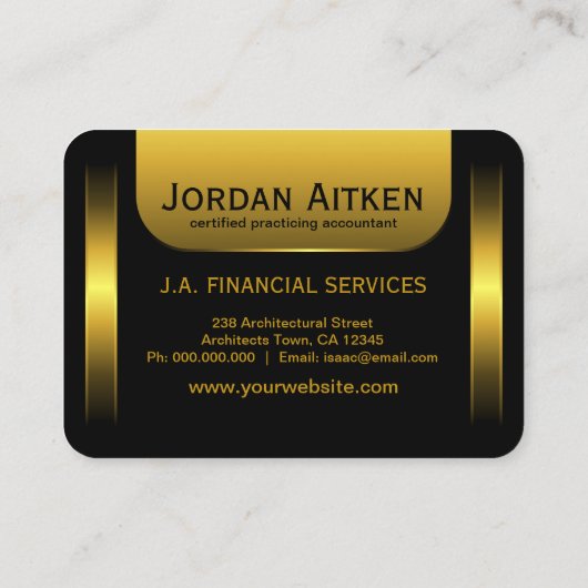 黒と金ゴールドコイン縦大CPA会計士 名刺 (裏面)
