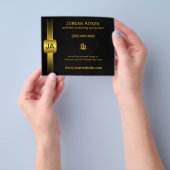 黒と金ゴールドコイン4.5インチx 5.6インチAccountant Flyers チラシ (手)