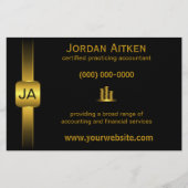 黒と金ゴールドコイン5.5インチx 8.5インチAccountant Flyers チラシ (正面)