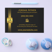 黒と金ゴールドコイン5.5インチx 8.5インチAccountant Flyers チラシ (シングル)