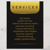 黒と金ゴールドコイン8.5インチx 11インチAccountant Flyers チラシ (裏面)