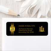 黒と金ゴールドコインCPA会計士クラスアドレス ラベル (インサイチュ)