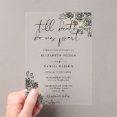 黒と金ゴールドゴシックバラのフローラ アクリル招待状 (インサイチュ (ポータブル))