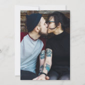 黒と金ゴールドゴシックバラフローラ写真結婚の 招待状 (裏面)