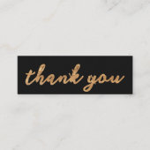 黒と金ゴールドサンキュービジネスカード スキニー名刺 (正面)