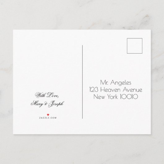 黒と金ゴールドサンタ日付を保存クリスマスパーティー 案内ポストカード (裏面)