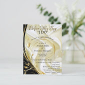 黒と金ゴールドシャンパンシルクカップルのシャワー 招待状 (スタンド正面)