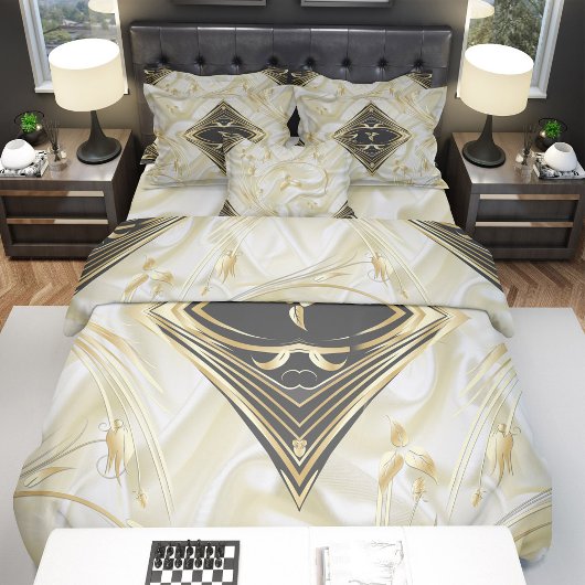 黒と金ゴールドシャンパンシルク保存の日付 案内ポストカード