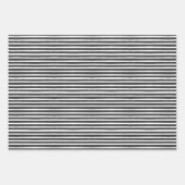 黒と金ゴールドスカンジナビアの星とストライプのクリスマス ラッピングペーパーシート (正面3)