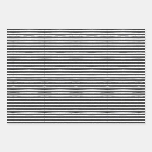 黒と金ゴールドスカンジナビアの星とストライプのクリスマス ラッピングペーパーシート (正面3)