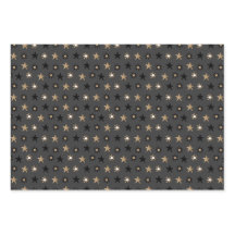 黒と金ゴールドスカンジナビアの星とストライプのクリスマス