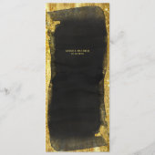 黒と金ゴールドスクリプト書道ガラス メニュー (裏面)