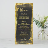 黒と金ゴールドスクリプト書道ガラス メニュー (スタンド正面)