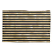 黒と金ゴールドストライプのの枕ケース 枕カバー (裏面-左)