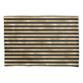 黒と金ゴールドストライプのの枕ケース 枕カバー (正面左)