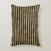 黒と金ゴールドストライプの装飾用クッションアクセント枕 アクセントクッション (正面(垂直))