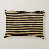 黒と金ゴールドストライプの装飾用クッションアクセント枕 アクセントクッション (裏面)