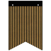 黒と金ゴールドストライプ バンティングフラッグ (第2の旗)