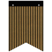 黒と金ゴールドストライプ バンティングフラッグ (第3の旗)